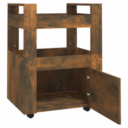 vidaXL Kitchen Trolley Engineered Wood Organiser Food Tea Rack Multi Colours - Smoked oak - Additional view 5