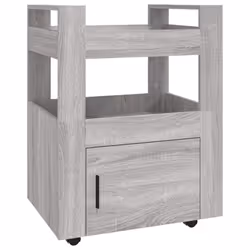vidaXL Kitchen Trolley Engineered Wood Organiser Food Tea Rack Multi Colours - Grey sonoma