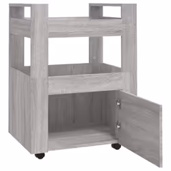 vidaXL Kitchen Trolley Engineered Wood Organiser Food Tea Rack Multi Colours - Grey sonoma - Additional view 5