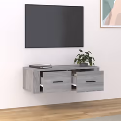 vidaXL Hanging TV Cabinet Entertainment Centre Wall TV Unit Engineered Wood - Grey sonoma