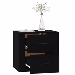 vidaXL Wall-mounted Bedside Cabinet Indoor Floating Nightstand Multi Colours - Black - Additional view 4