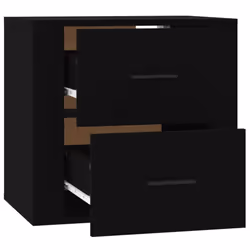 vidaXL Wall-mounted Bedside Cabinet Indoor Floating Nightstand Multi Colours - Black - Additional view 7