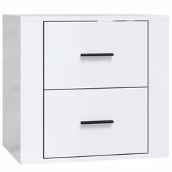 vidaXL Wall-mounted Bedside Cabinet Indoor Floating Nightstand Multi Colours - High gloss white