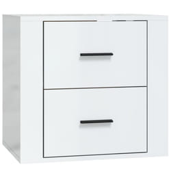 vidaXL Wall-mounted Bedside Cabinet Indoor Floating Nightstand Multi Colours - High gloss white