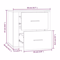 vidaXL Wall-mounted Bedside Cabinet Indoor Floating Nightstand Multi Colours - High gloss white