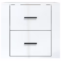 vidaXL Wall-mounted Bedside Cabinet Indoor Floating Nightstand Multi Colours - High gloss white - Additional view 5