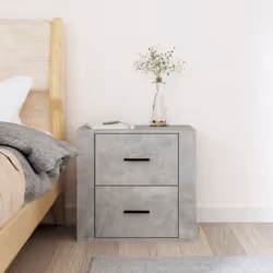 vidaXL Wall-mounted Bedside Cabinet Indoor Floating Nightstand Multi Colours - Concrete grey