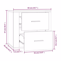 vidaXL Wall-mounted Bedside Cabinet Indoor Floating Nightstand Multi Colours - Smoked oak - Additional view 10