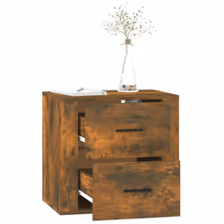 vidaXL Wall-mounted Bedside Cabinet Indoor Floating Nightstand Multi Colours - Smoked oak - Additional view 4
