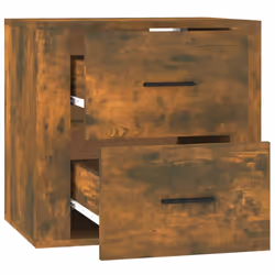 vidaXL Wall-mounted Bedside Cabinet Indoor Floating Nightstand Multi Colours - Smoked oak - Additional view 7