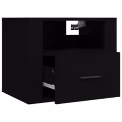 vidaXL 1/2x Wall-mounted Bedside Cabinet Floating Bedside Unit Multi Colours - Black, 1 x Bedside cabinet - Additional view 5