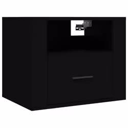 vidaXL 1/2x Wall-mounted Bedside Cabinet Floating Bedside Unit Multi Colours - Black, 2 x Bedside cabinet - Additional view 4