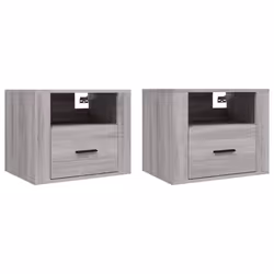 vidaXL 1/2x Wall-mounted Bedside Cabinet Floating Bedside Unit Multi Colours - Grey sonoma, 2 x Bedside cabinet