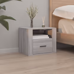 vidaXL 1/2x Wall-mounted Bedside Cabinet Floating Bedside Unit Multi Colours - Grey sonoma, 2 x Bedside cabinet
