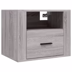 vidaXL 1/2x Wall-mounted Bedside Cabinet Floating Bedside Unit Multi Colours - Grey sonoma, 2 x Bedside cabinet - Additional view 6