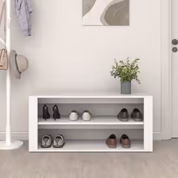 vidaXL Shoe Rack Hallway Shoe Storage Cupboard Shoe Cabinet Engineered Wood - White - Additional view 2