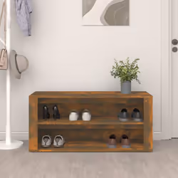 vidaXL Shoe Rack Hallway Shoe Storage Cupboard Shoe Cabinet Engineered Wood - Smoked oak