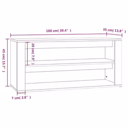 vidaXL Shoe Rack Hallway Shoe Storage Cupboard Shoe Cabinet Engineered Wood - Grey sonoma - Additional view 4