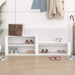vidaXL Shoe Cabinet Engineered Wood Home Shoe Storage Organiser Multi Colours - White
