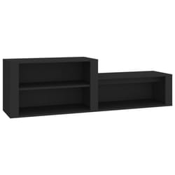 vidaXL Shoe Cabinet Engineered Wood Home Shoe Storage Organiser Multi Colours - Black
