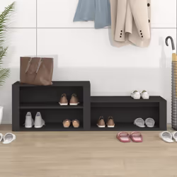 vidaXL Shoe Cabinet Engineered Wood Home Shoe Storage Organiser Multi Colours - Black