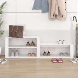 vidaXL Shoe Cabinet Engineered Wood Home Shoe Storage Organiser Multi Colours - High gloss white