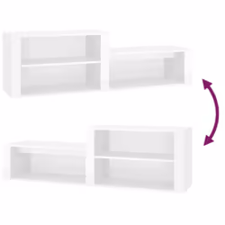 vidaXL Shoe Cabinet Engineered Wood Home Shoe Storage Organiser Multi Colours - High gloss white - Additional view 6