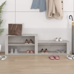 vidaXL Shoe Cabinet Engineered Wood Home Shoe Storage Organiser Multi Colours - Concrete grey - Additional view 2