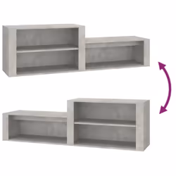 vidaXL Shoe Cabinet Engineered Wood Home Shoe Storage Organiser Multi Colours - Concrete grey - Additional view 6