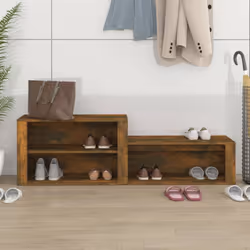 vidaXL Shoe Cabinet Engineered Wood Home Shoe Storage Organiser Multi Colours - Smoked oak - Additional view 2