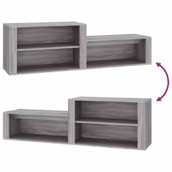 vidaXL Shoe Cabinet Engineered Wood Home Shoe Storage Organiser Multi Colours - Grey sonoma - Additional view 7
