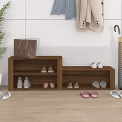vidaXL Shoe Cabinet Engineered Wood Home Shoe Storage Organiser Multi Colours - Brown oak - Additional view 2
