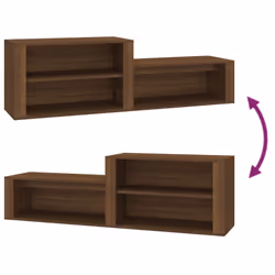 vidaXL Shoe Cabinet Engineered Wood Home Shoe Storage Organiser Multi Colours - Brown oak - Additional view 6