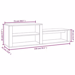 vidaXL Shoe Cabinet Engineered Wood Home Shoe Storage Organiser Multi Colours - Brown oak - Additional view 8