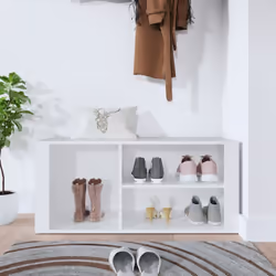 vidaXL Shoe Cabinet Engineered Wood Home Shoe Storage Organiser Multi Colours - White