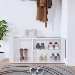 vidaXL Shoe Cabinet Engineered Wood Home Shoe Storage Organiser Multi Colours - High gloss white
