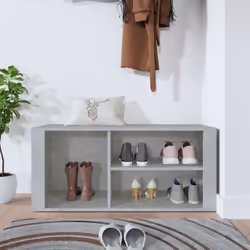 vidaXL Shoe Cabinet Engineered Wood Home Shoe Storage Organiser Multi Colours - Concrete grey - Additional view 2