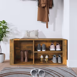 vidaXL Shoe Cabinet Engineered Wood Home Shoe Storage Organiser Multi Colours - Smoked oak - Additional view 2