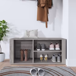 vidaXL Shoe Cabinet Engineered Wood Home Shoe Storage Organiser Multi Colours - Grey sonoma - Additional view 4