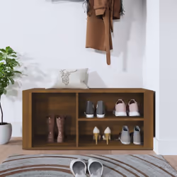 vidaXL Shoe Cabinet Engineered Wood Home Shoe Storage Organiser Multi Colours - Brown oak - Additional view 2