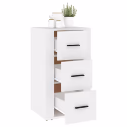 vidaXL Sideboard Engineered Wood Indoor Cupboard Home Organiser Multi Colours - White - Additional view 6