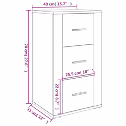 vidaXL Sideboard Engineered Wood Indoor Cupboard Home Organiser Multi Colours - White - Additional view 9