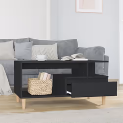 vidaXL Coffee Table Engineered Wood Couch Centre Accent Table Multi Colours - Black