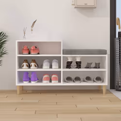 vidaXL Shoe Cabinet Engineered Wood Shoe Storage Rack Organiser Multi Colours - White