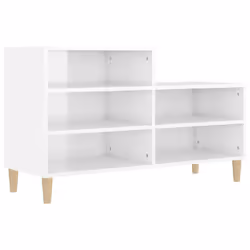 vidaXL Shoe Cabinet Engineered Wood Shoe Storage Rack Organiser Multi Colours - High gloss white