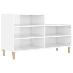 vidaXL Shoe Cabinet Engineered Wood Shoe Storage Rack Organiser Multi Colours - High gloss white