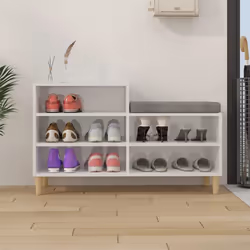 vidaXL Shoe Cabinet Engineered Wood Shoe Storage Rack Organiser Multi Colours - High gloss white