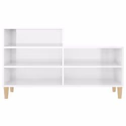vidaXL Shoe Cabinet Engineered Wood Shoe Storage Rack Organiser Multi Colours - High gloss white - Additional view 4