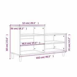 vidaXL Shoe Cabinet Engineered Wood Shoe Storage Rack Organiser Multi Colours - High gloss white - Additional view 8