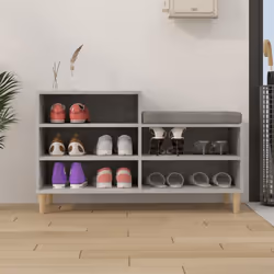 vidaXL Shoe Cabinet Engineered Wood Shoe Storage Rack Organiser Multi Colours - Concrete grey